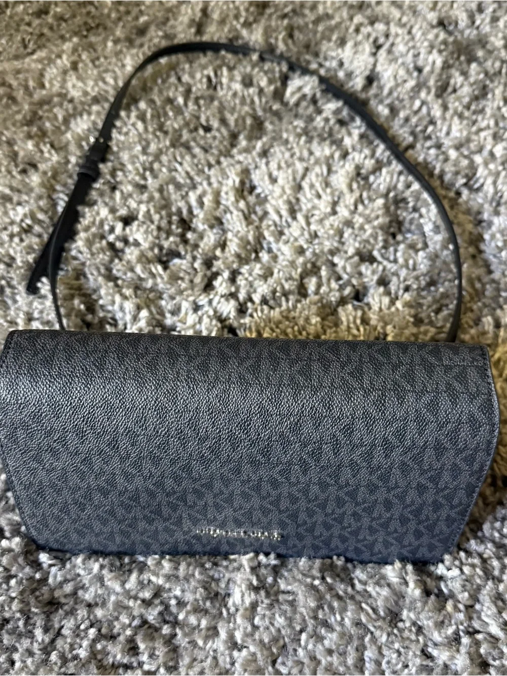 Michael Kors Black Logo Print Wallet Clutch